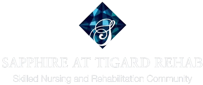 Sapphire at Tigard Rehab White Logo